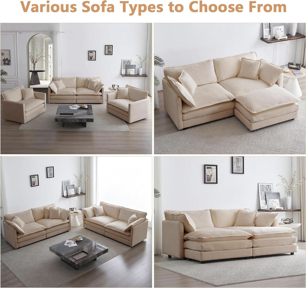 Light Coffee Chenille Loveseat and Armchair Set