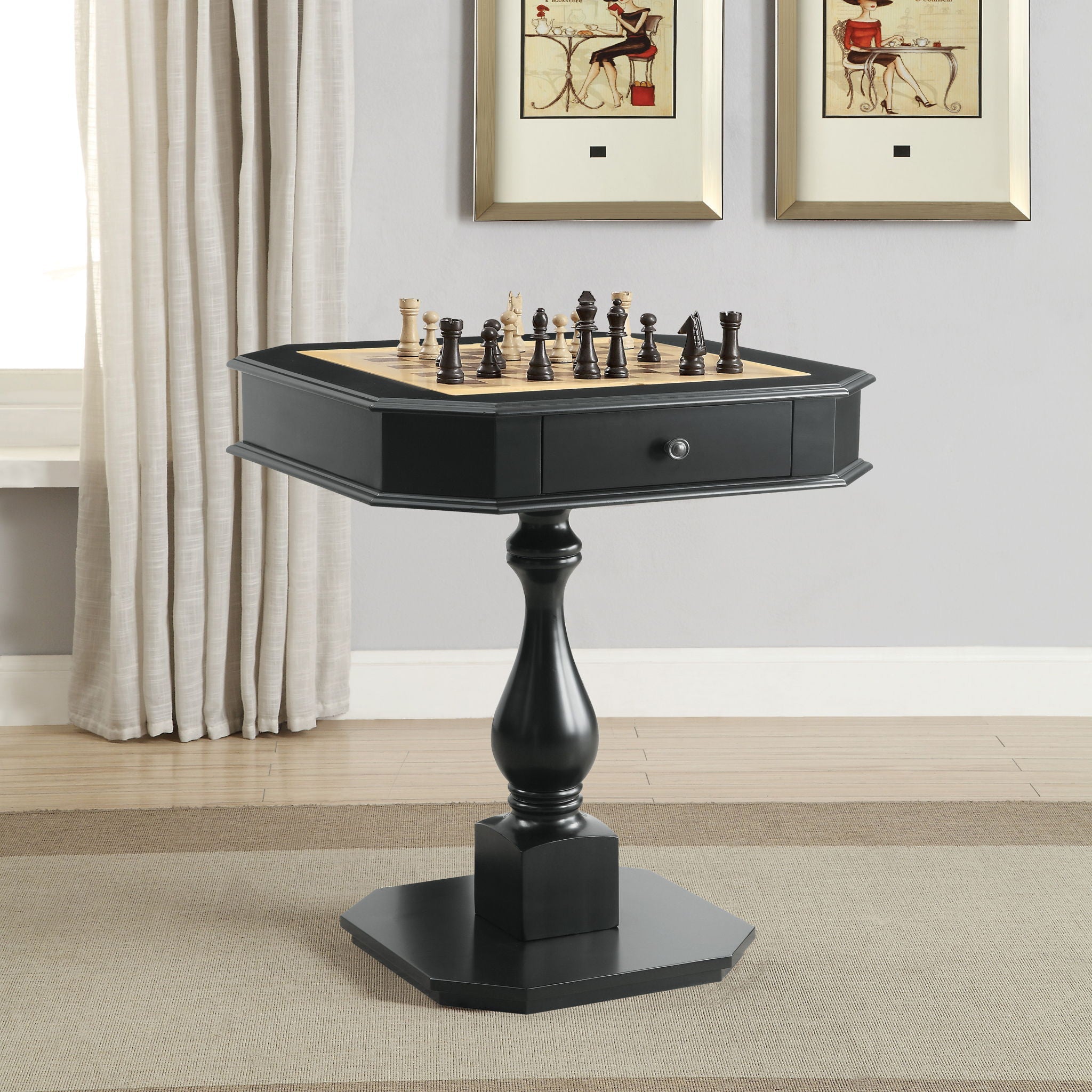 Bishop Reversible Chess & Checkers Game Table
