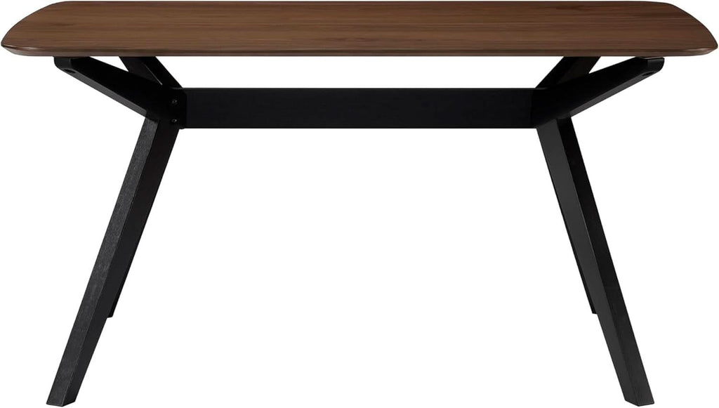 Arley Modern Dining Table For 4 Walnut Brown Solid Wood