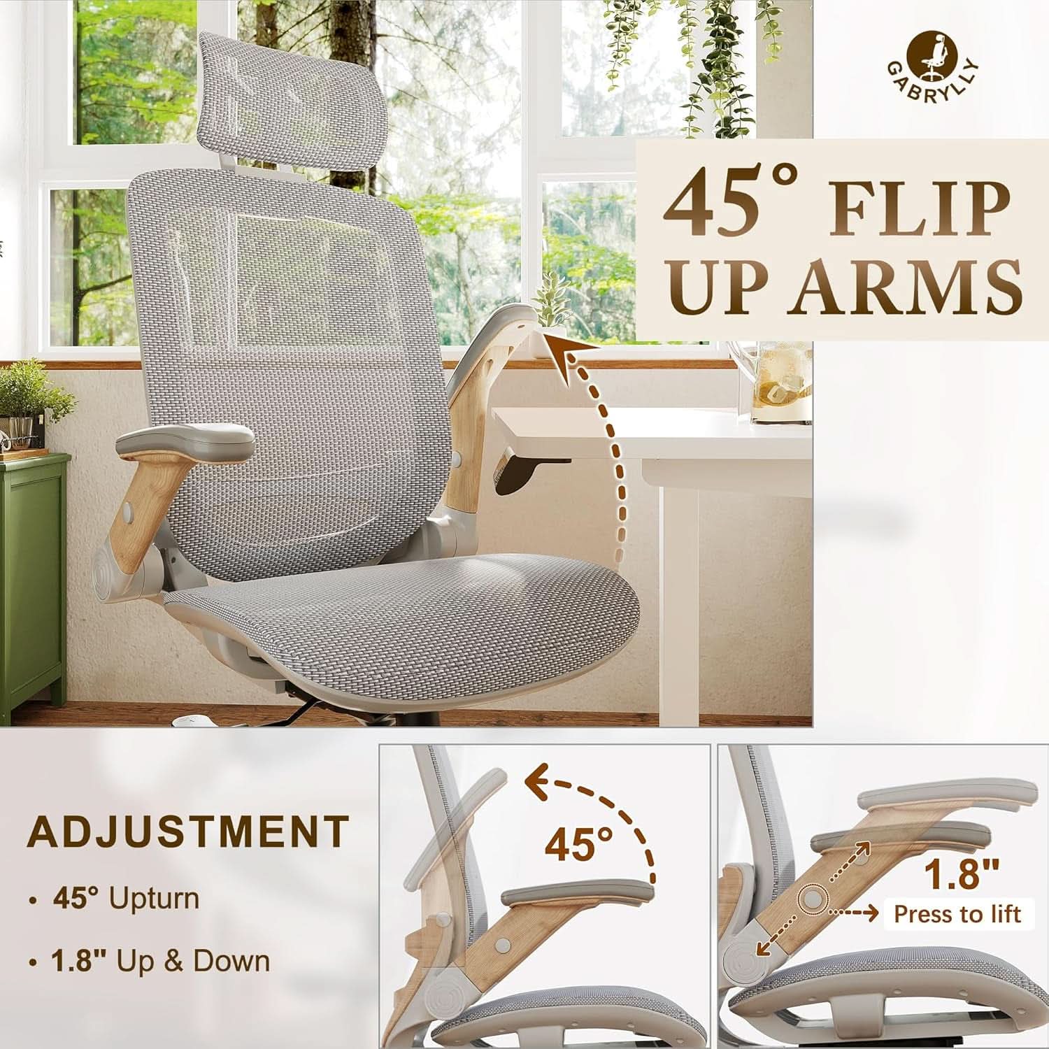 White Mesh Ergonomic Office Chair With Headrest Tilt 400Lbs
