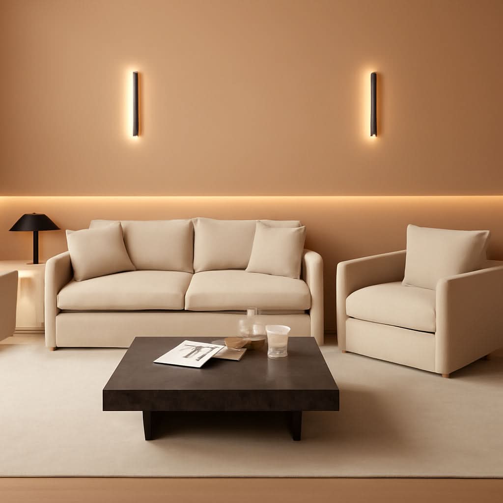 Light Coffee Chenille Loveseat and Armchair Set