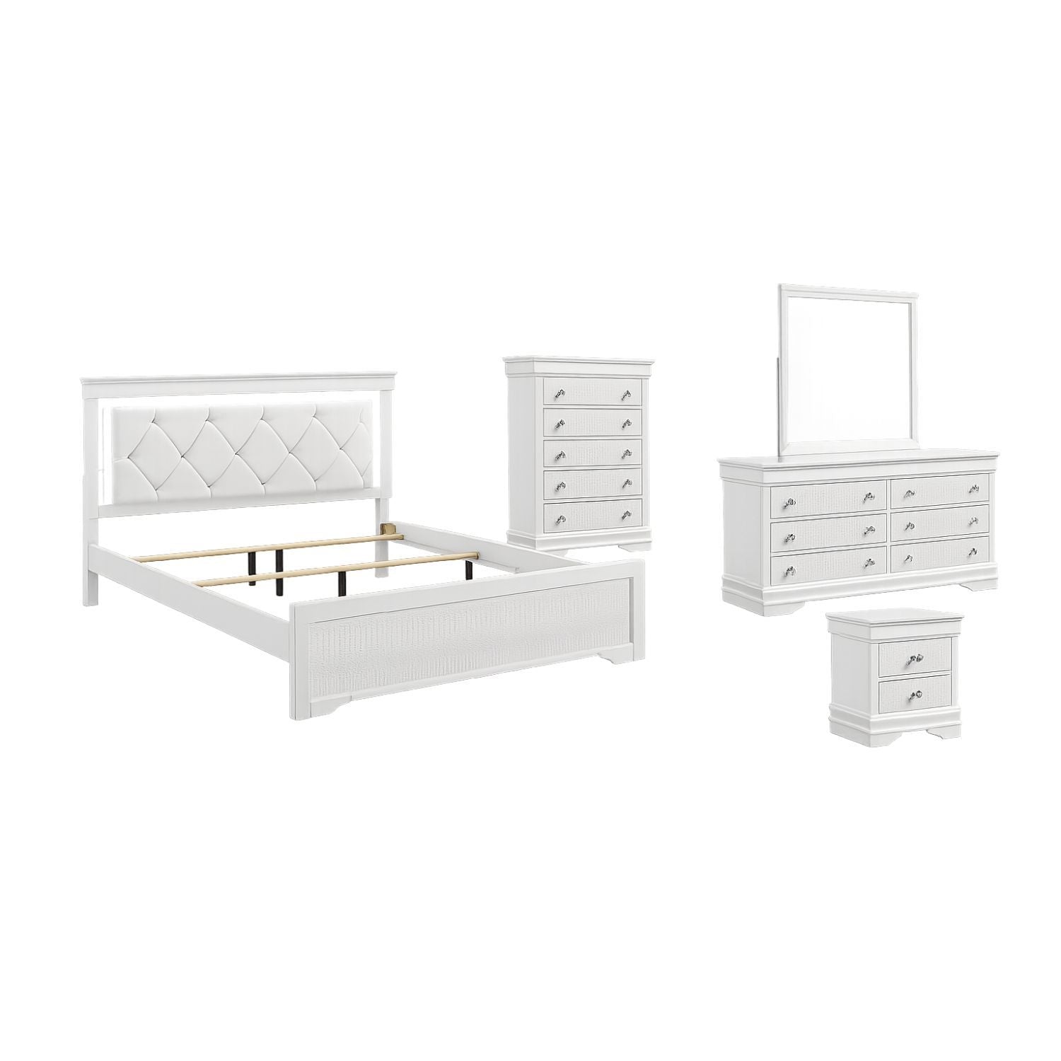 Blaze LED Upholstered Bedroom Set