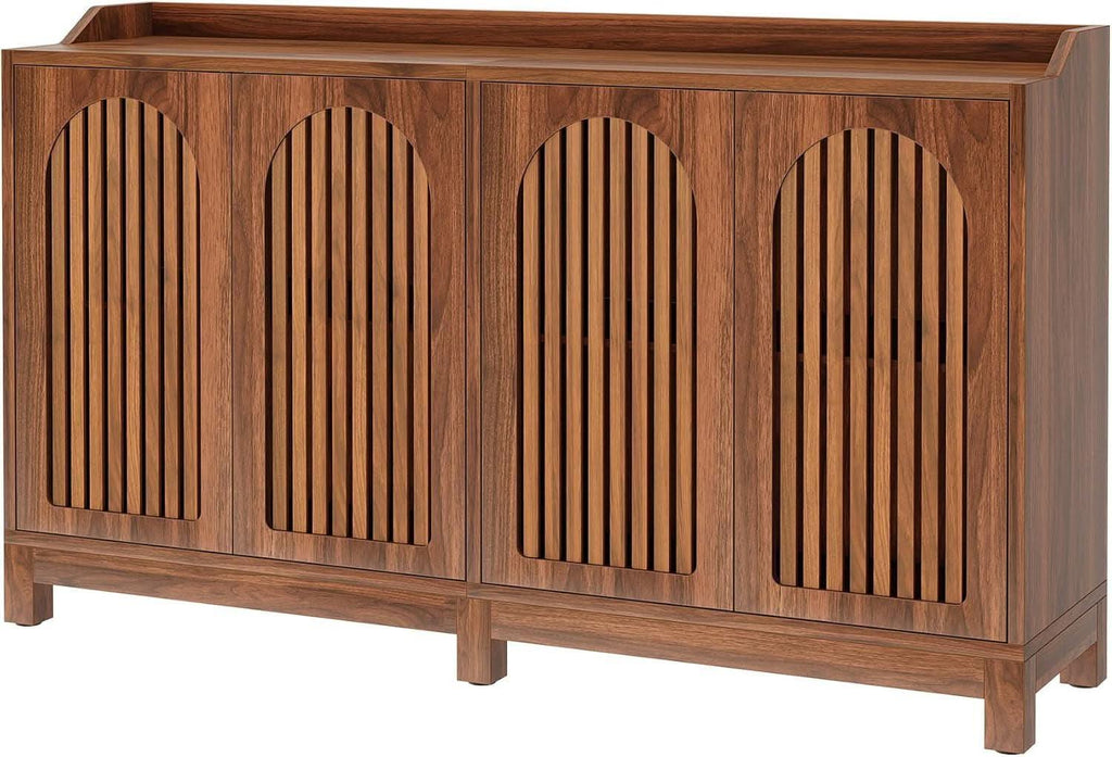 57 Inch Farmhouse Sideboard Cabinet With Adjustable Shelves