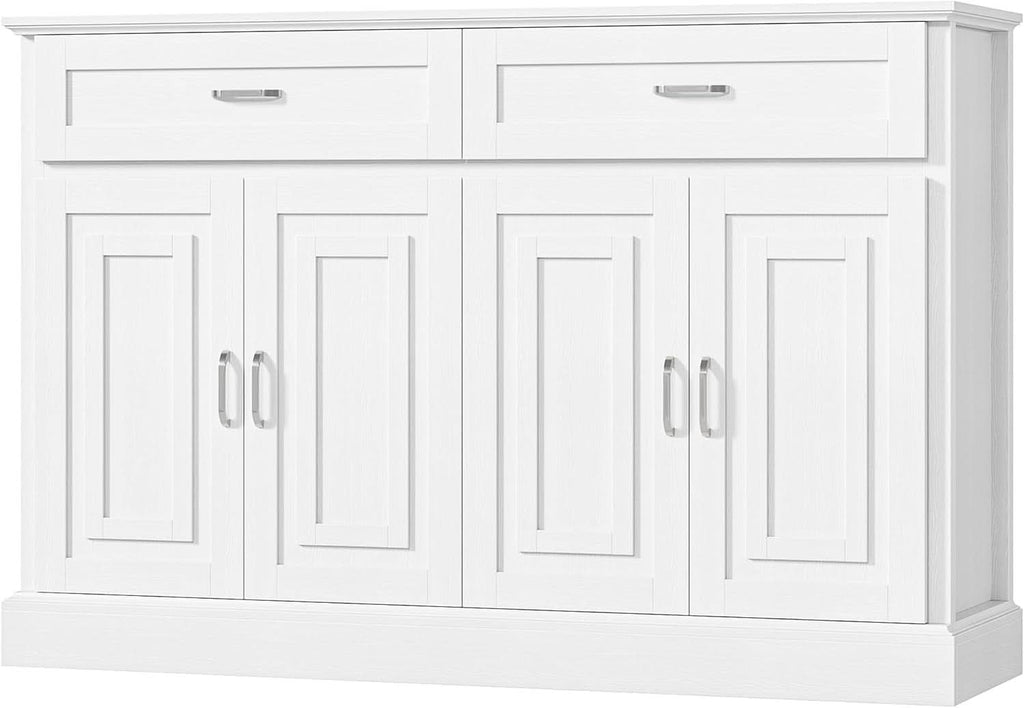 Black 55 Inch Farmhouse Buffet Cabinet With Storage Drawers