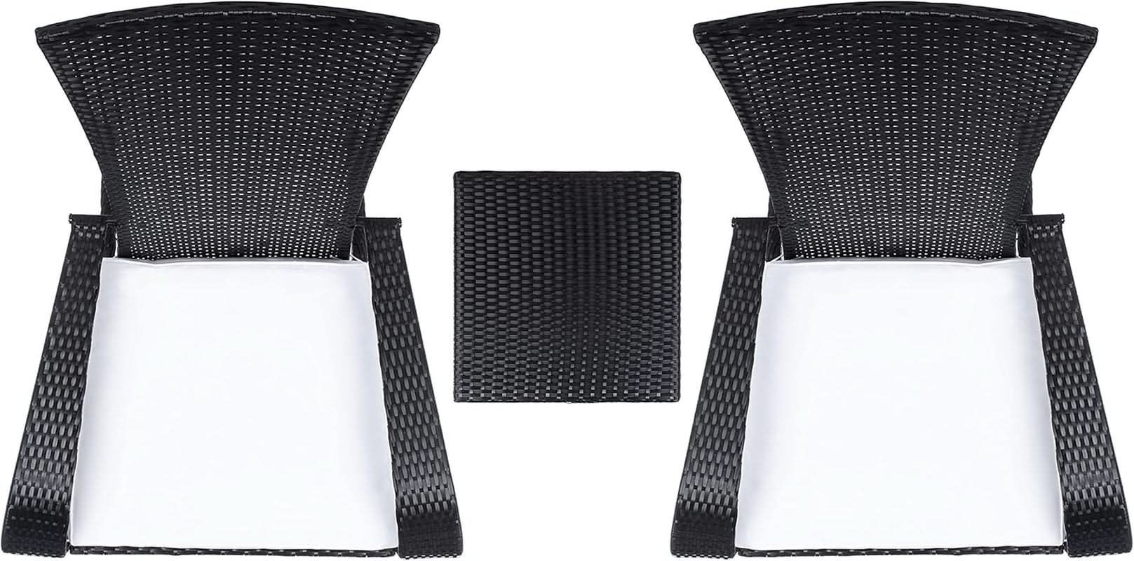 Outdoor Edna Black White Cushion 3 Piece Patio Lounge Set
