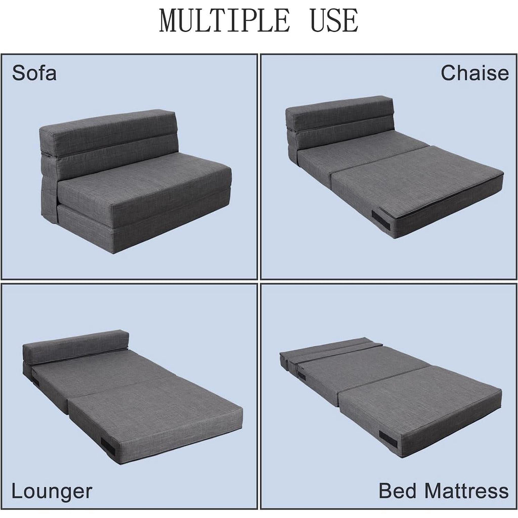 Memory Foam Sleeper Chair With Washable Cover Dark Gray