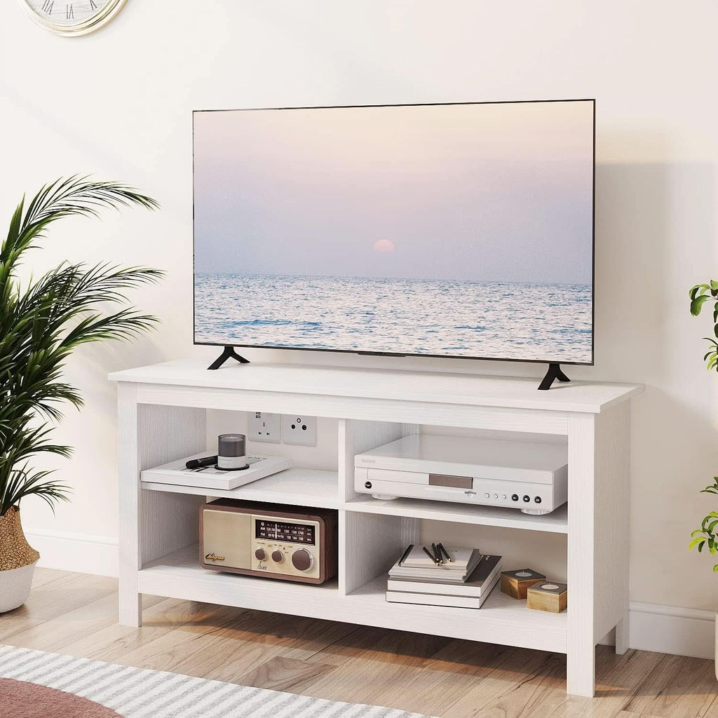 43 Inch White Mid Century Modern TV Stand For 50 Inch TVs