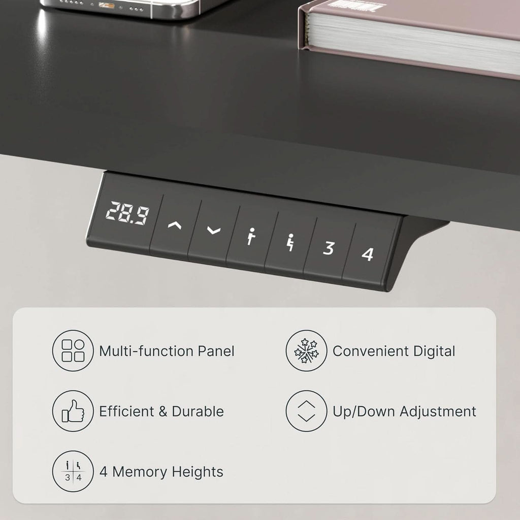 Electric Height Adjustable Standing Desk 48 X 24 Black