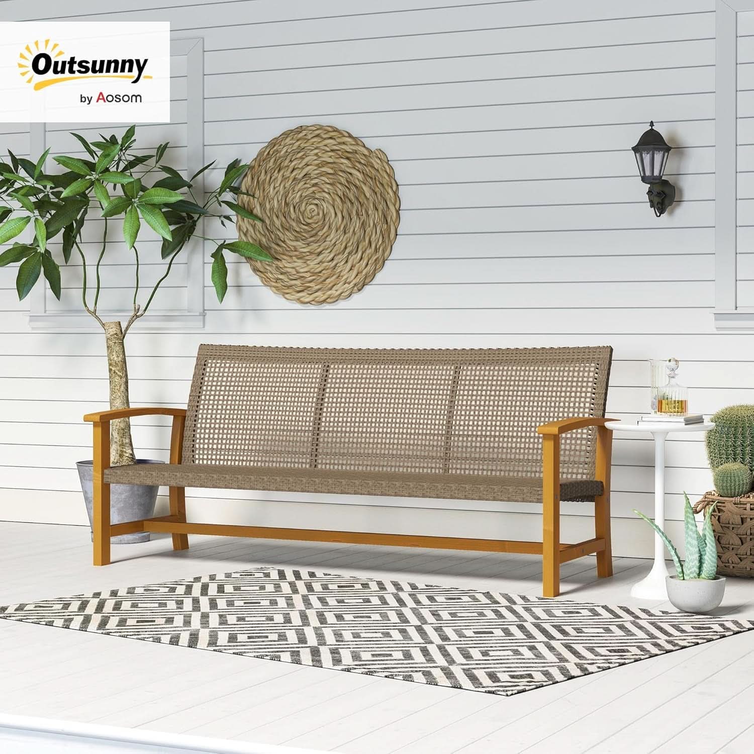 Wicker Outdoor Sofa for Three