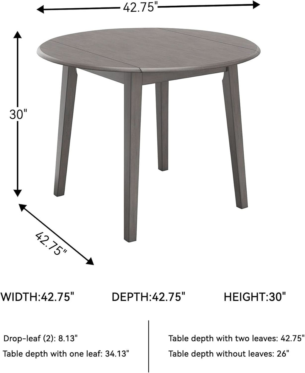 Gray Drop Leaf Dining Table Seats Four With Two Leaves