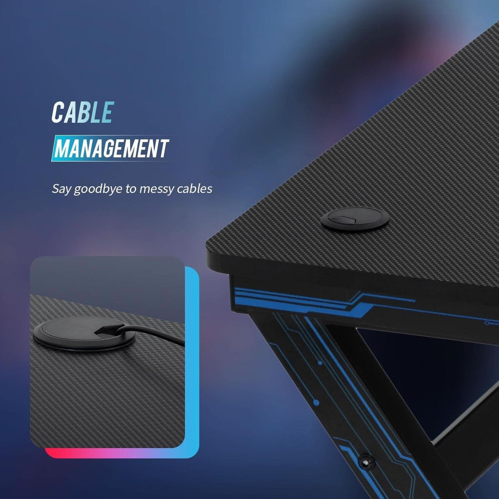 47 Inch Carbon Fiber Gaming Desk with Cup Holder