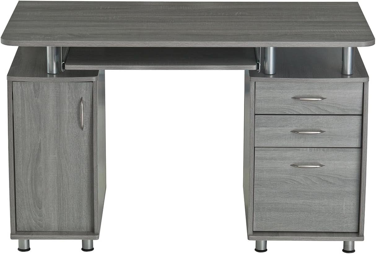 47.5 Inch Computer Desk Keyboard Tray File Cabinet