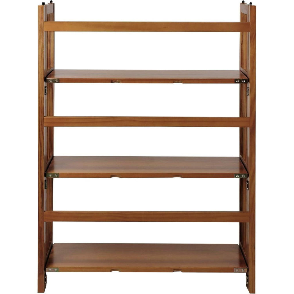 3 Shelf Stackable 27.5 Inch Wide Chestnut Fold Bookcase