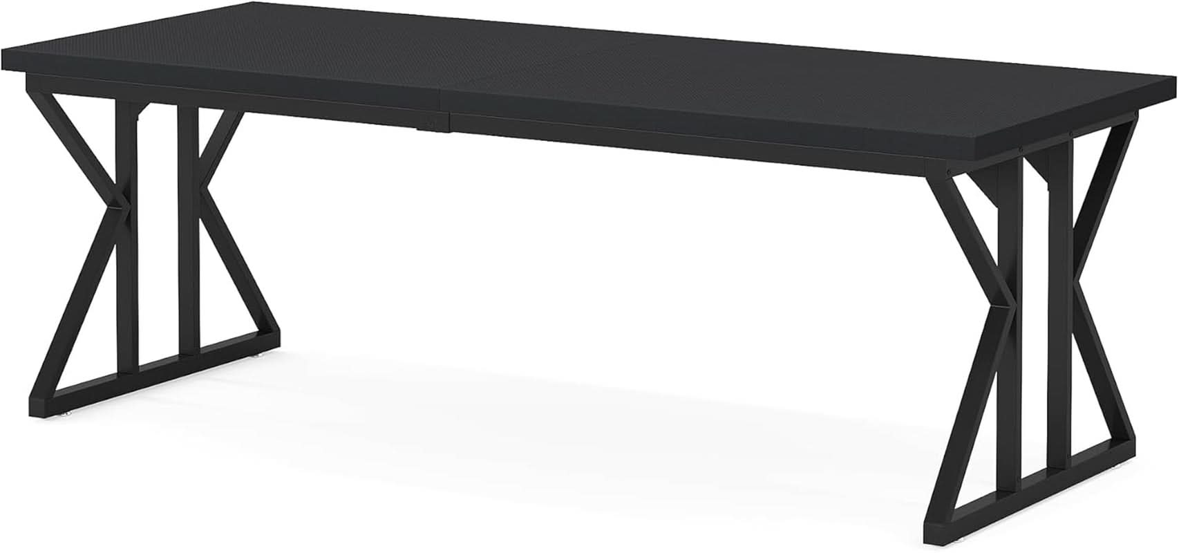 78.7 Inch Black Executive Desk Home Office Computer Desk