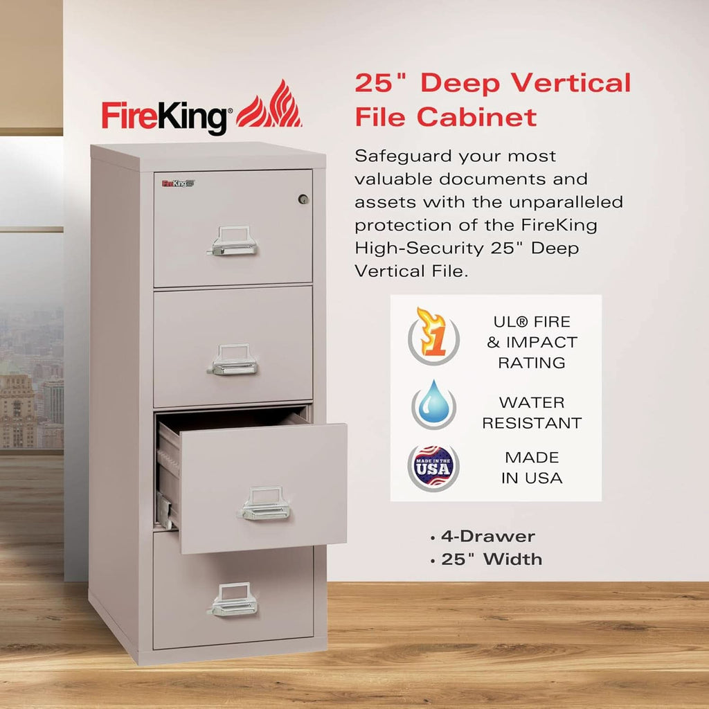 Vertical 4 Drawer Fire Safe File Cabinet 1 Hour Fire Rated