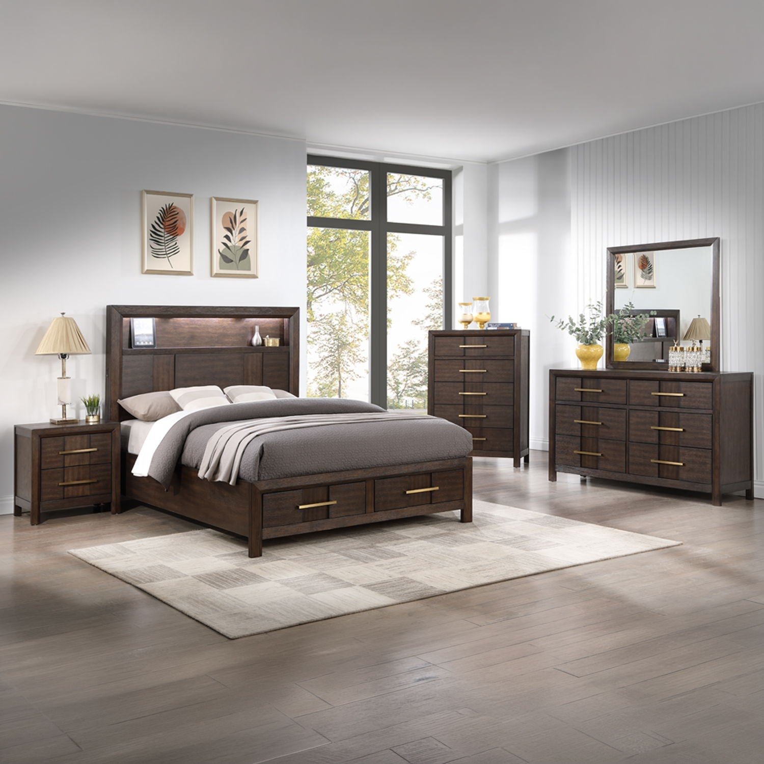 Kenzo LED Storage Bedroom Set