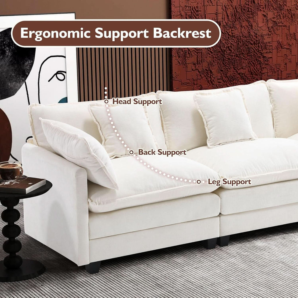 Beige Cloud Modular Sofa with Chaise