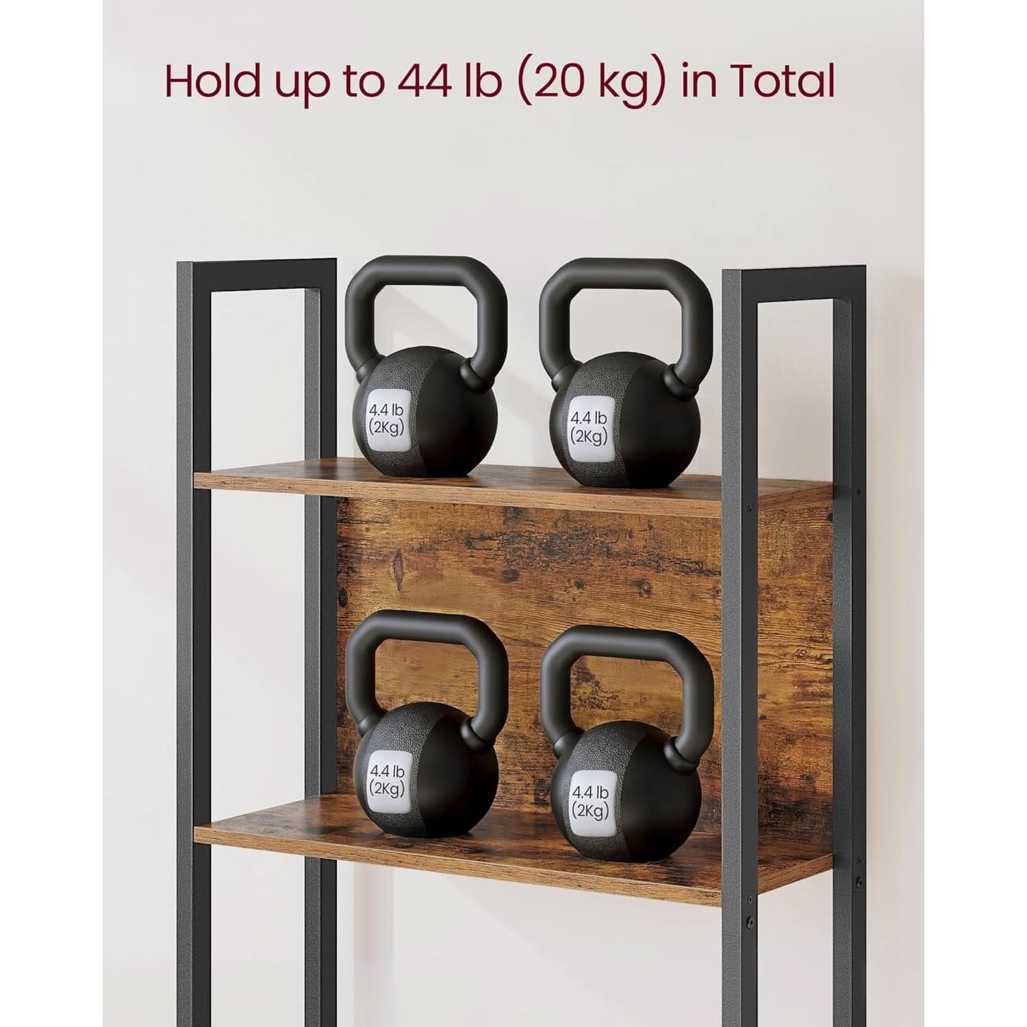Industrial 65 Inch High Bookshelf With Steel Frame