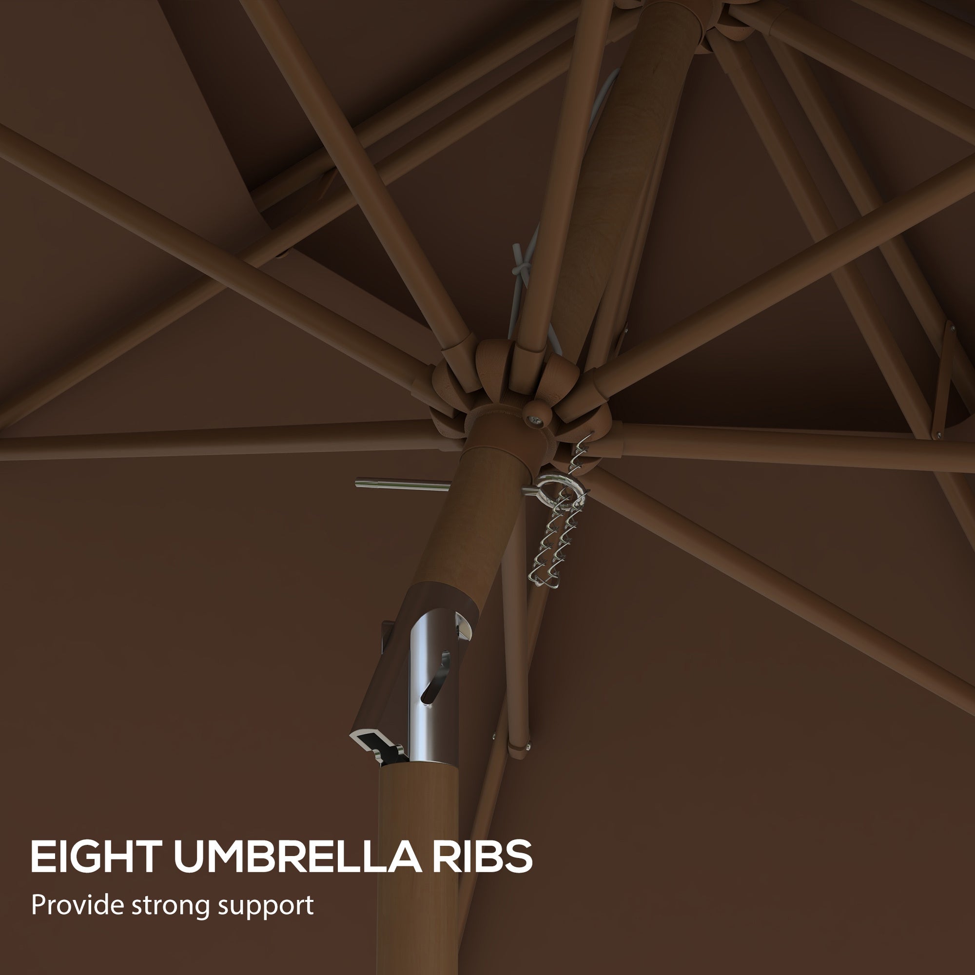 Outsunny 9' Patio Umbrella with Push Button Tilt and Crank