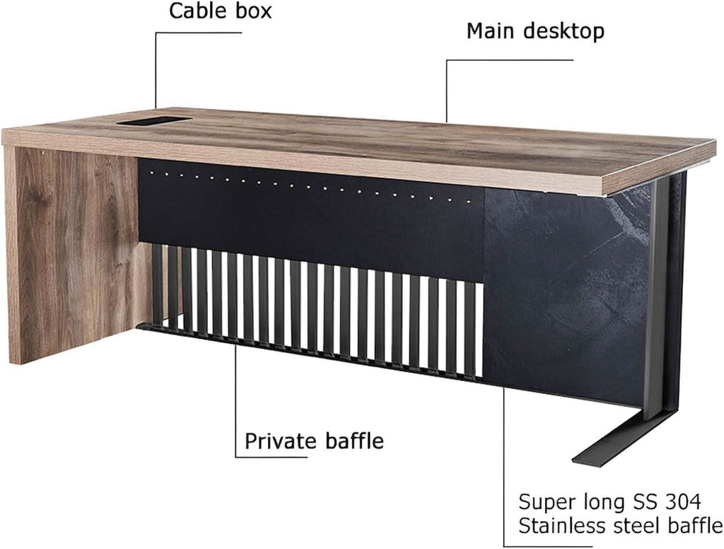 63-Inch Office Desk with Stainless Steel Frame