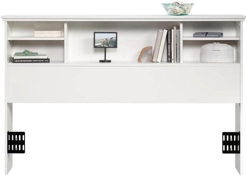 Transitional Engineered Wood Headboard with Adjustable Shelves