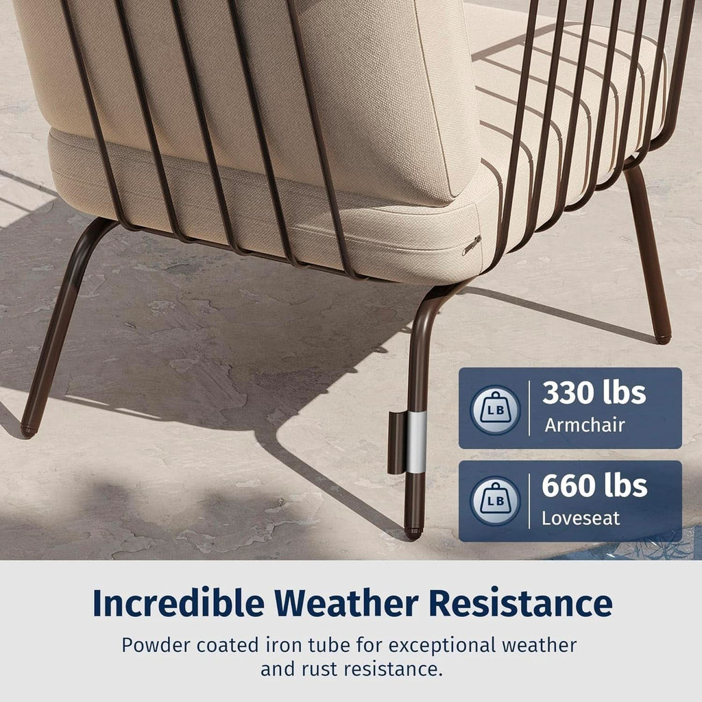 Modern 4-Piece Patio Furniture Set with Thick Cushions