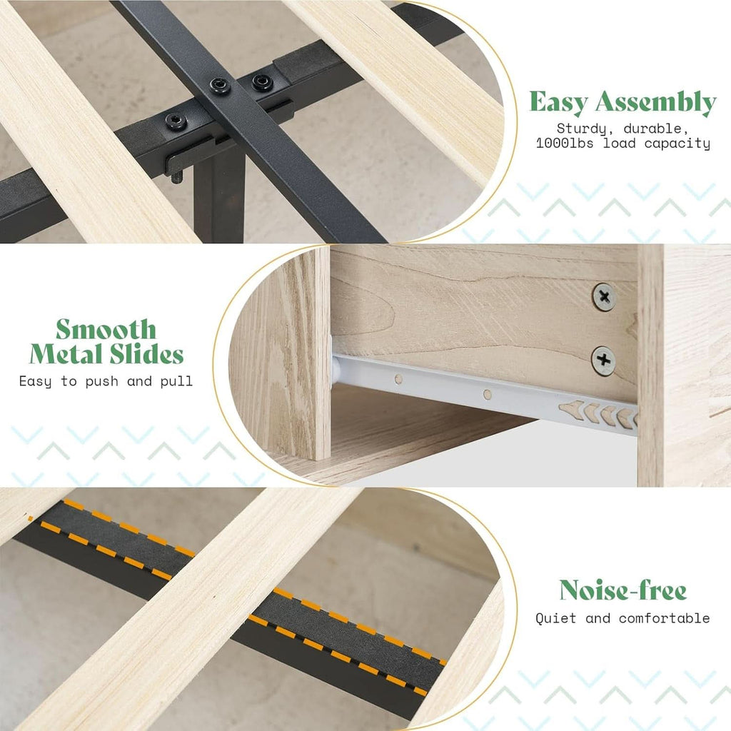 Queen Size Farmhouse Storage Bed With LED Lighting