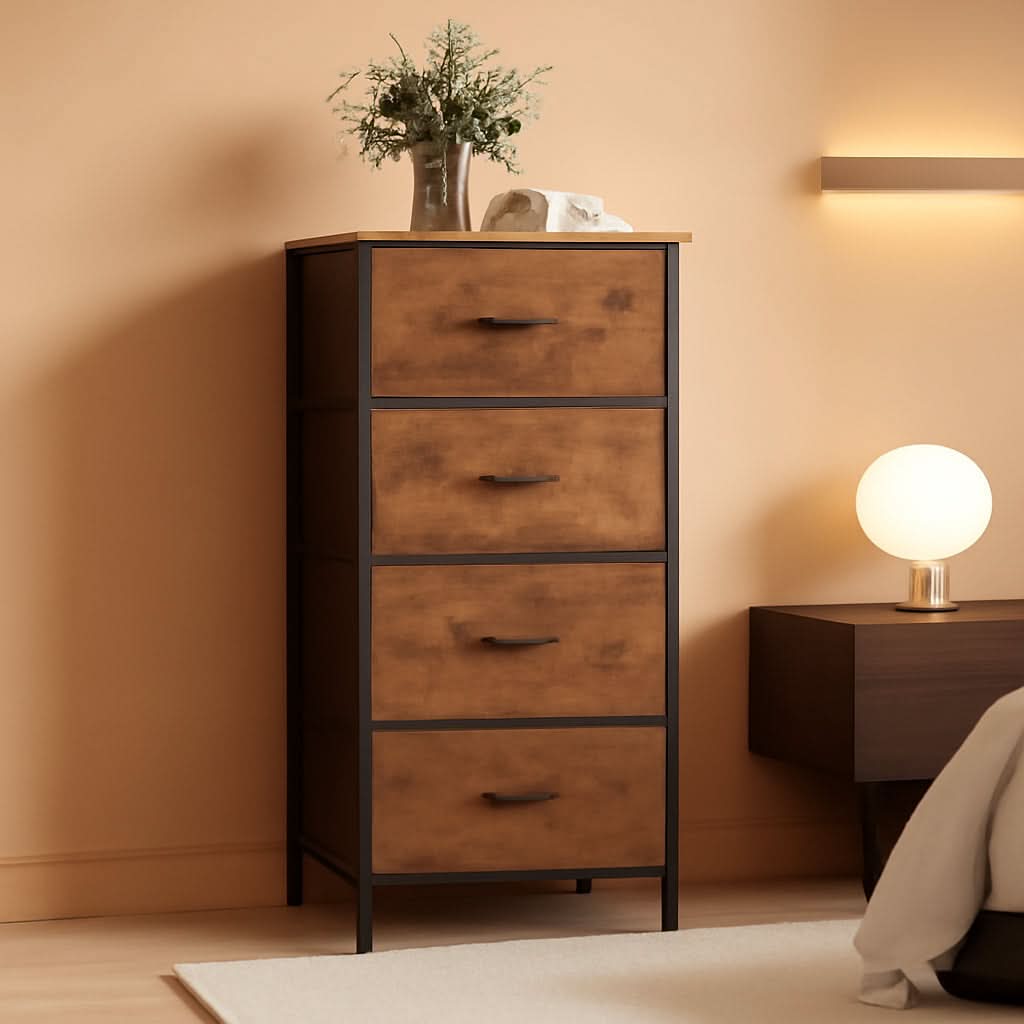 Four-Drawer Bedroom Dresser with Handles