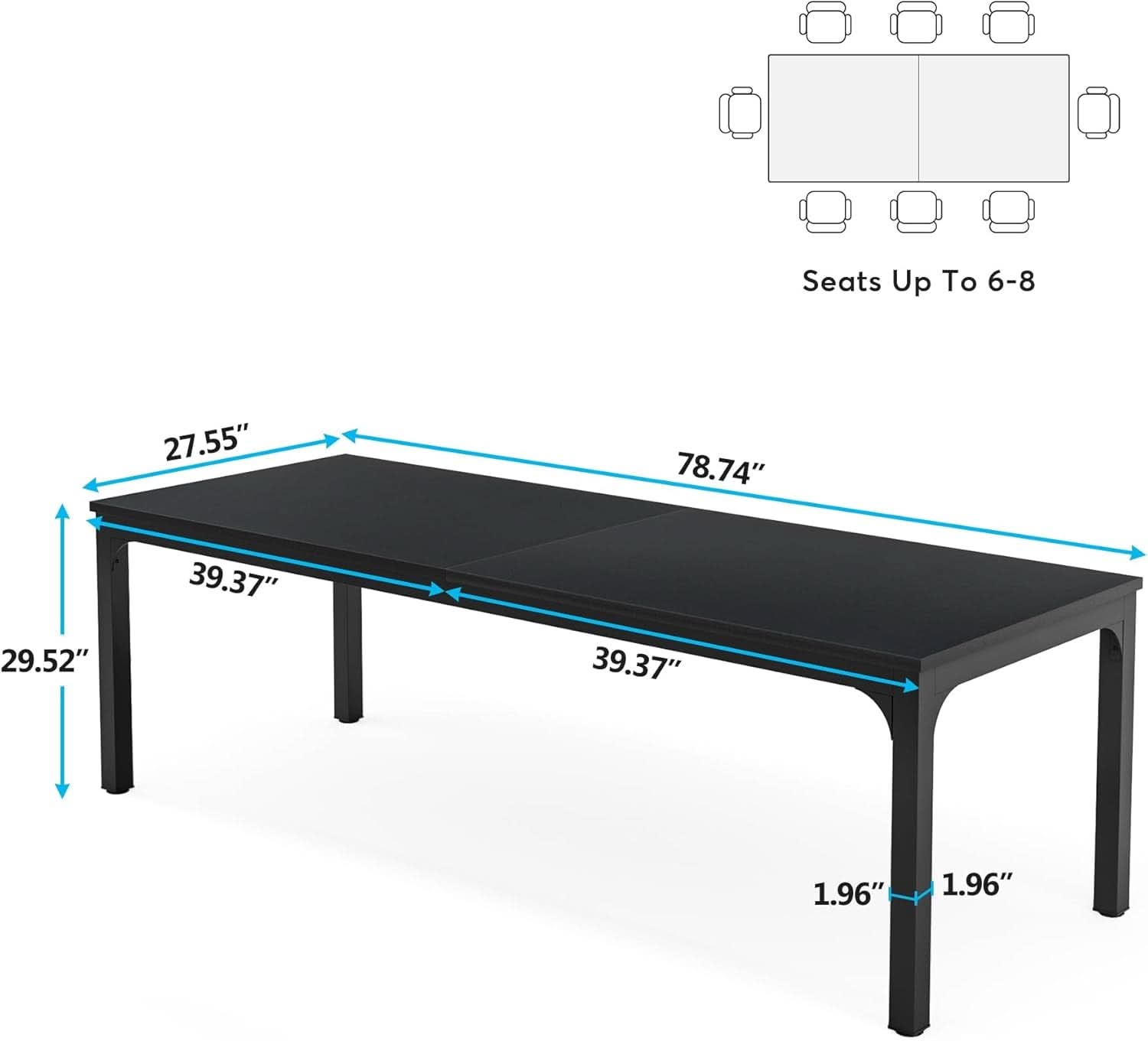 78.7-Inch Two-Person Industrial Desk