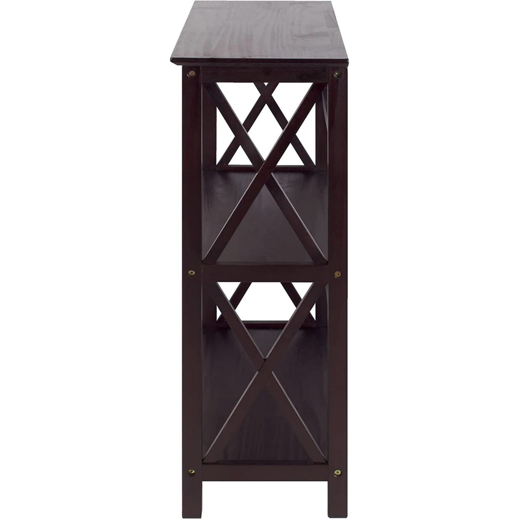 Three-Shelf Solid Wood Bookcase For Home Office Storage
