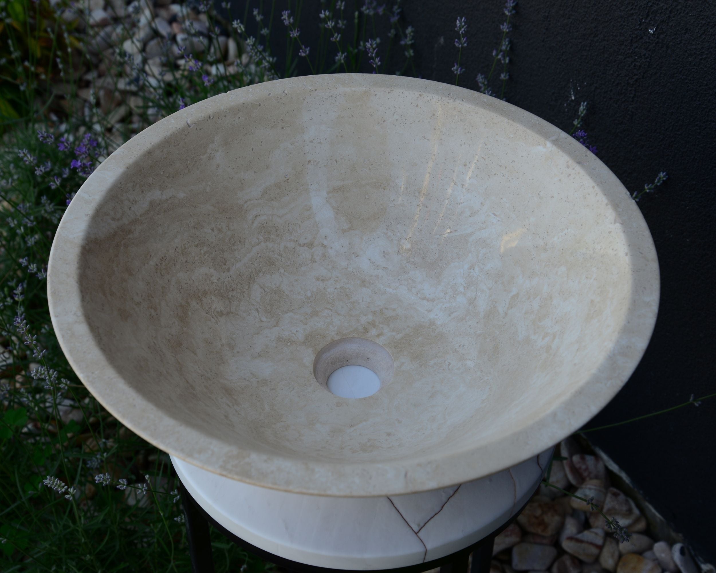HANDCRAFTED LIGHT BEIGE TRAVERTINE SINK
