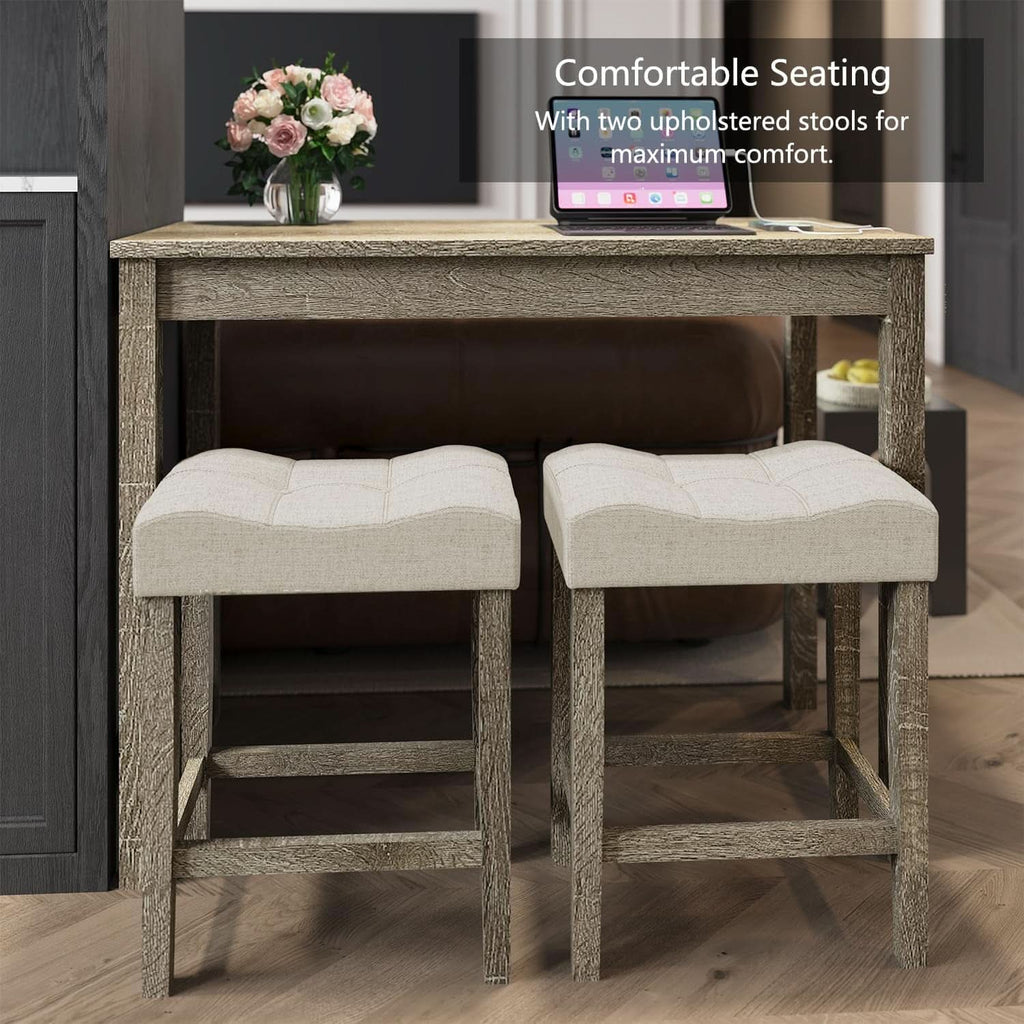 Sophisticated Walnut Finish Counter Height Bar Table