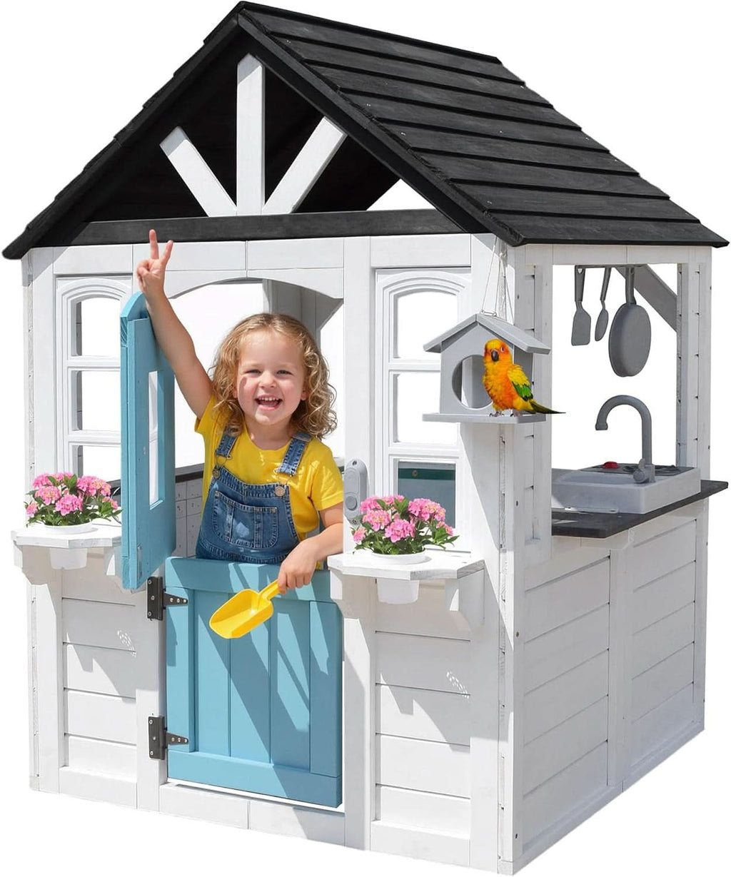 Weatherproof Cedar Outdoor Playhouse With Dutch Door