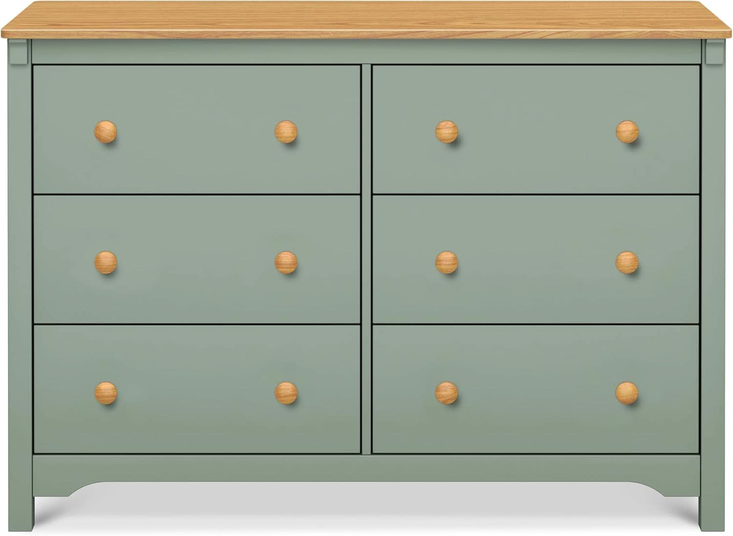 Shea Six Drawer Dresser Light Sage And Honey For Nursery