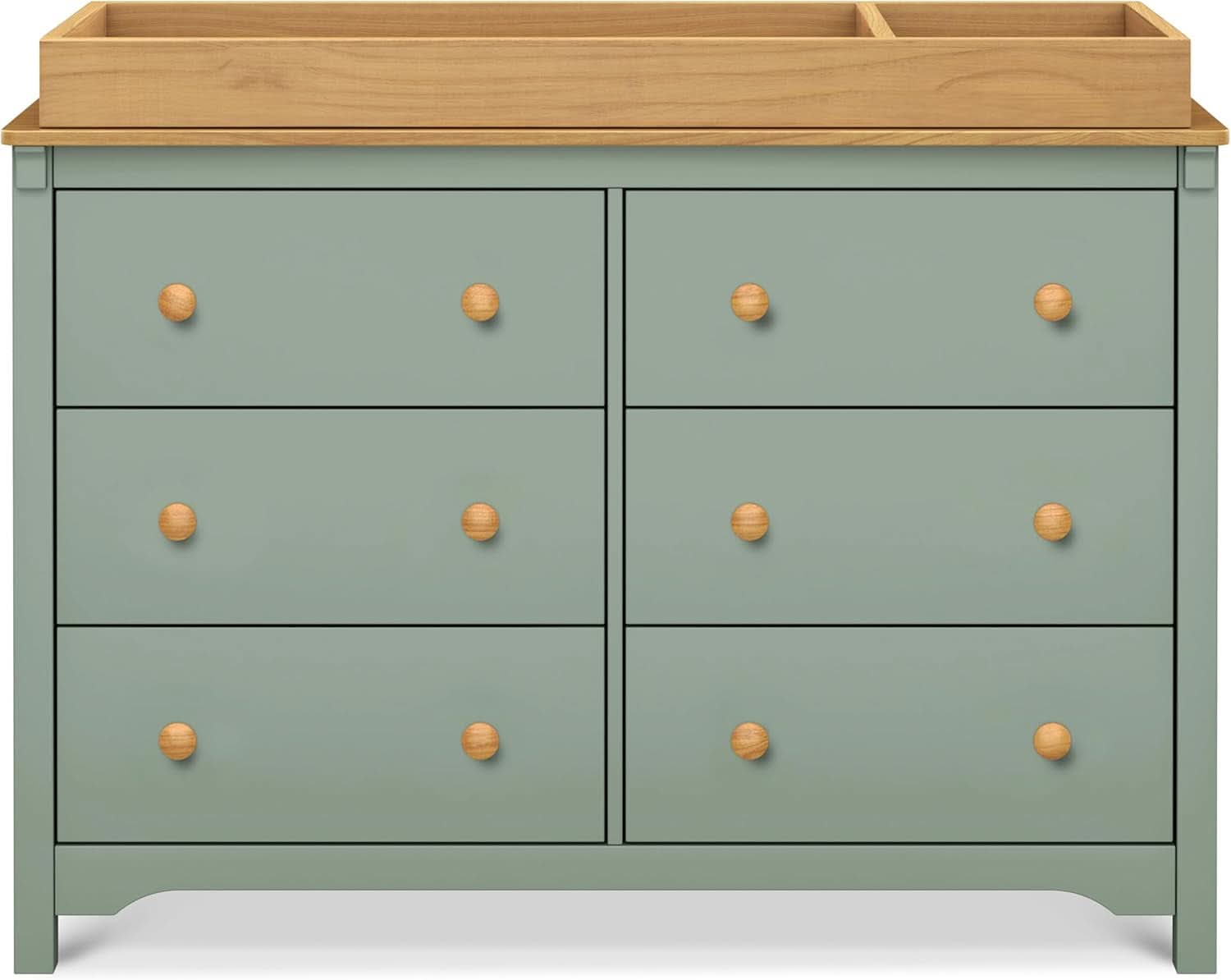 Shea Six Drawer Dresser Light Sage And Honey For Nursery