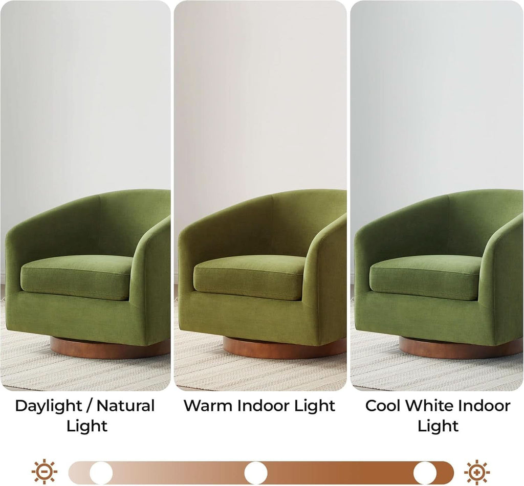 Forest Green Velvet Swivel Upholstered Armchair FSC