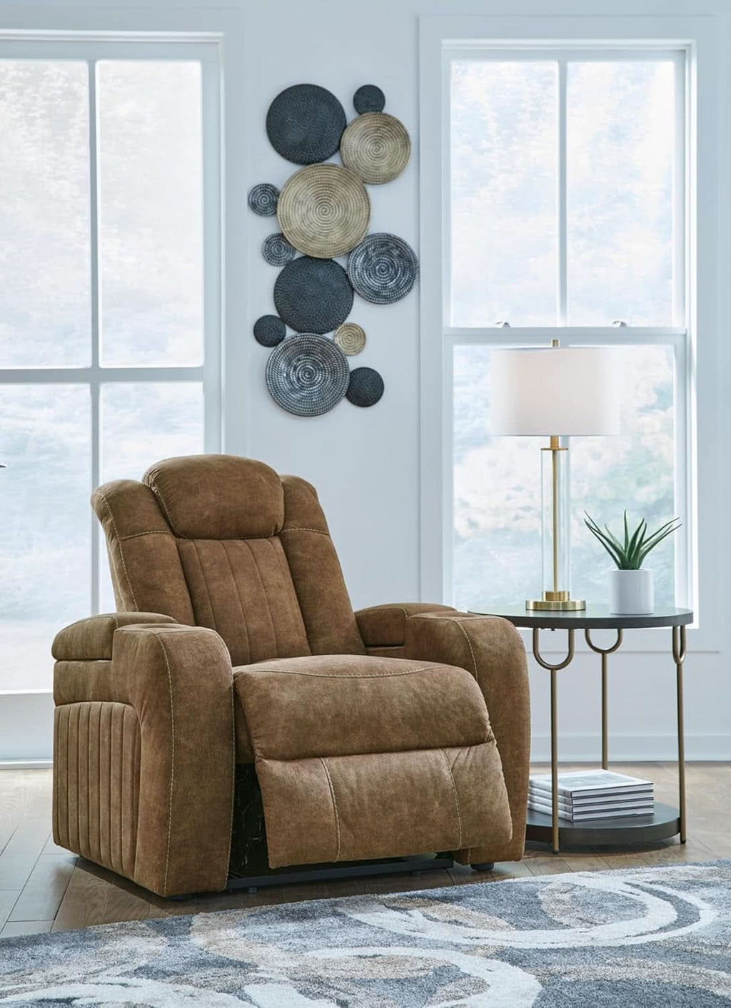 Wolfridge Dark Brown Power Recliner With USB Ports
