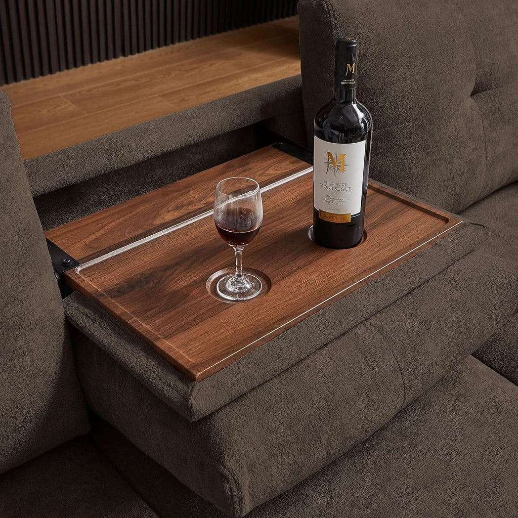 110-Inch Convertible Sectional Sofa with Storage