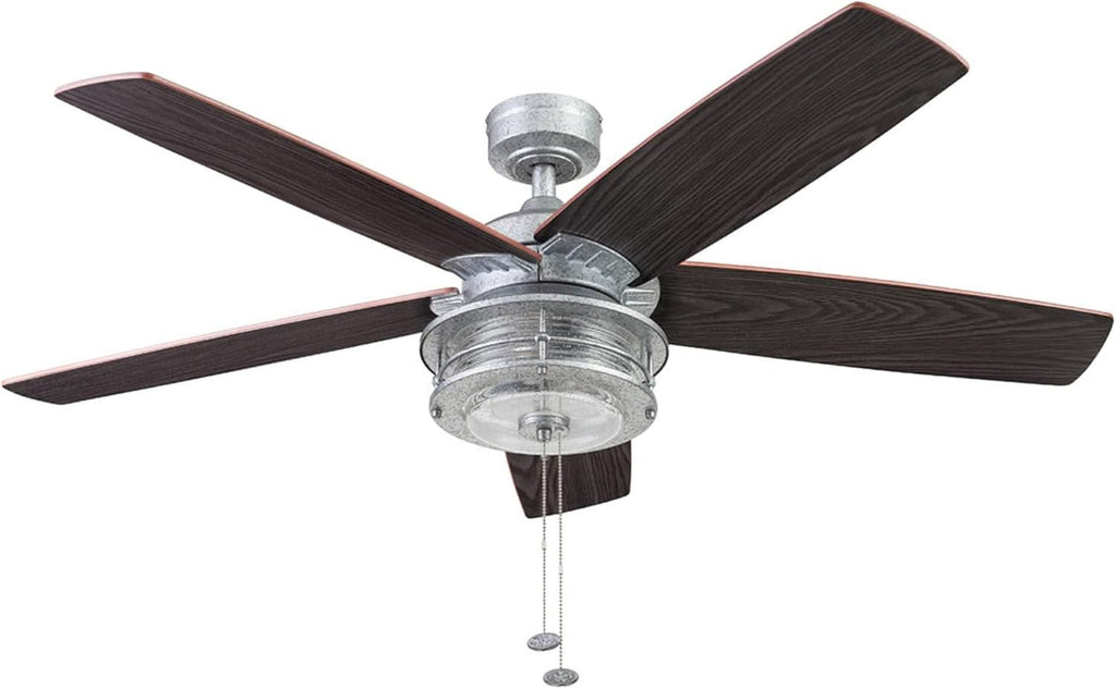 52 Inch Indoor Outdoor Ceiling Fan LED Light Dual Mount
