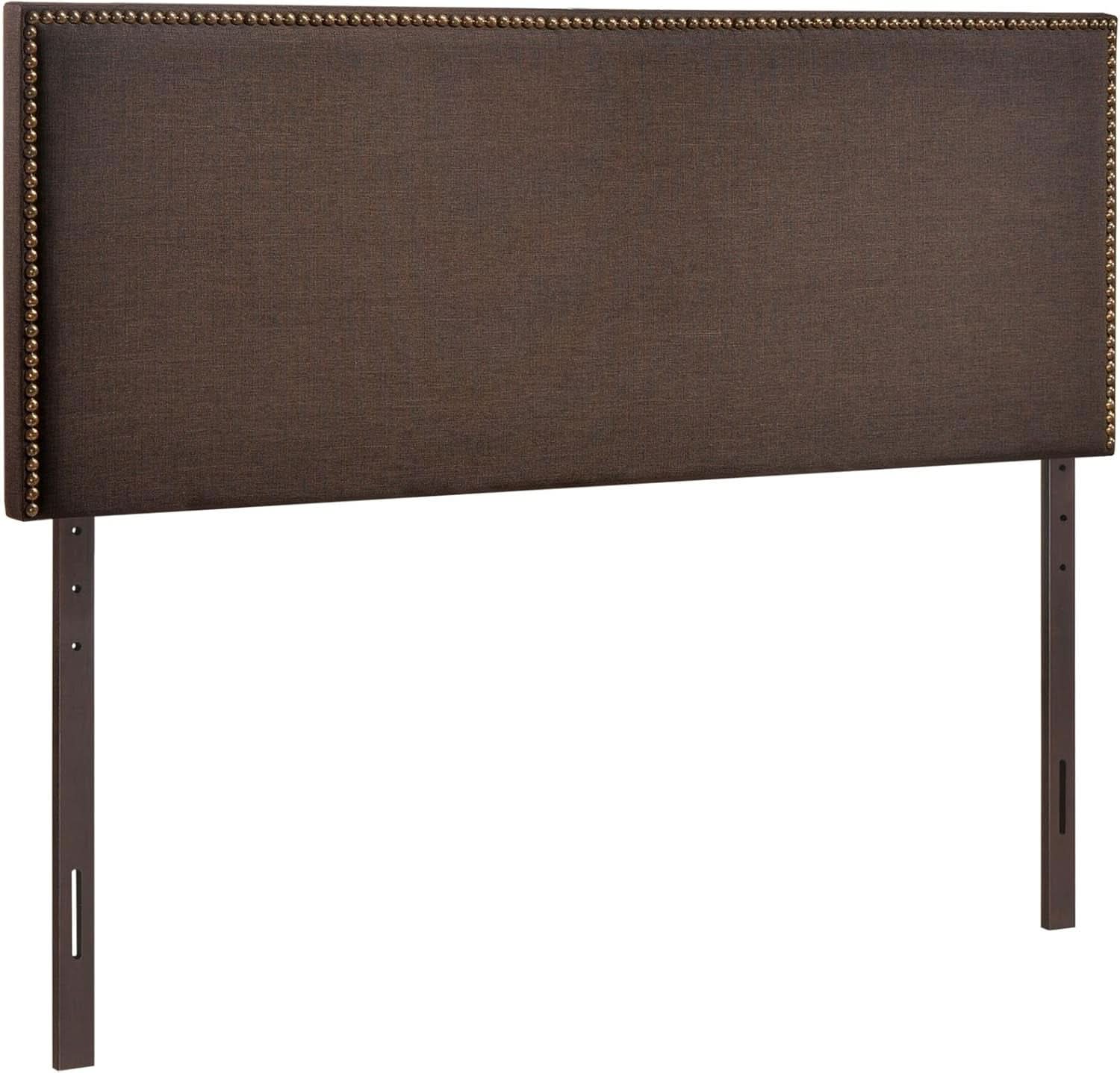 Elegant Upholstered Queen Headboard with Nailhead Trim