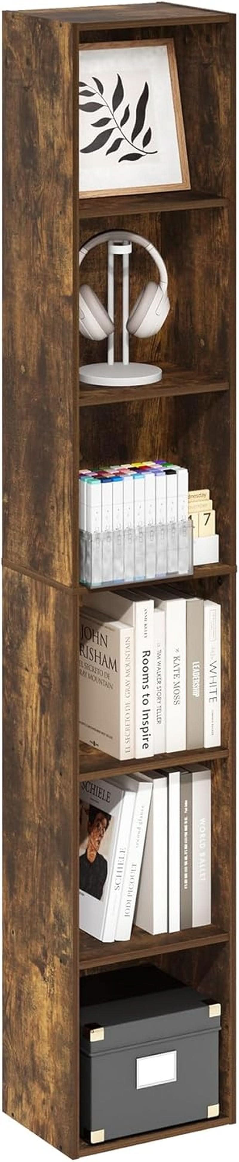 Amber Pine Six Tier Open Shelf Bookcase Home Office Storage