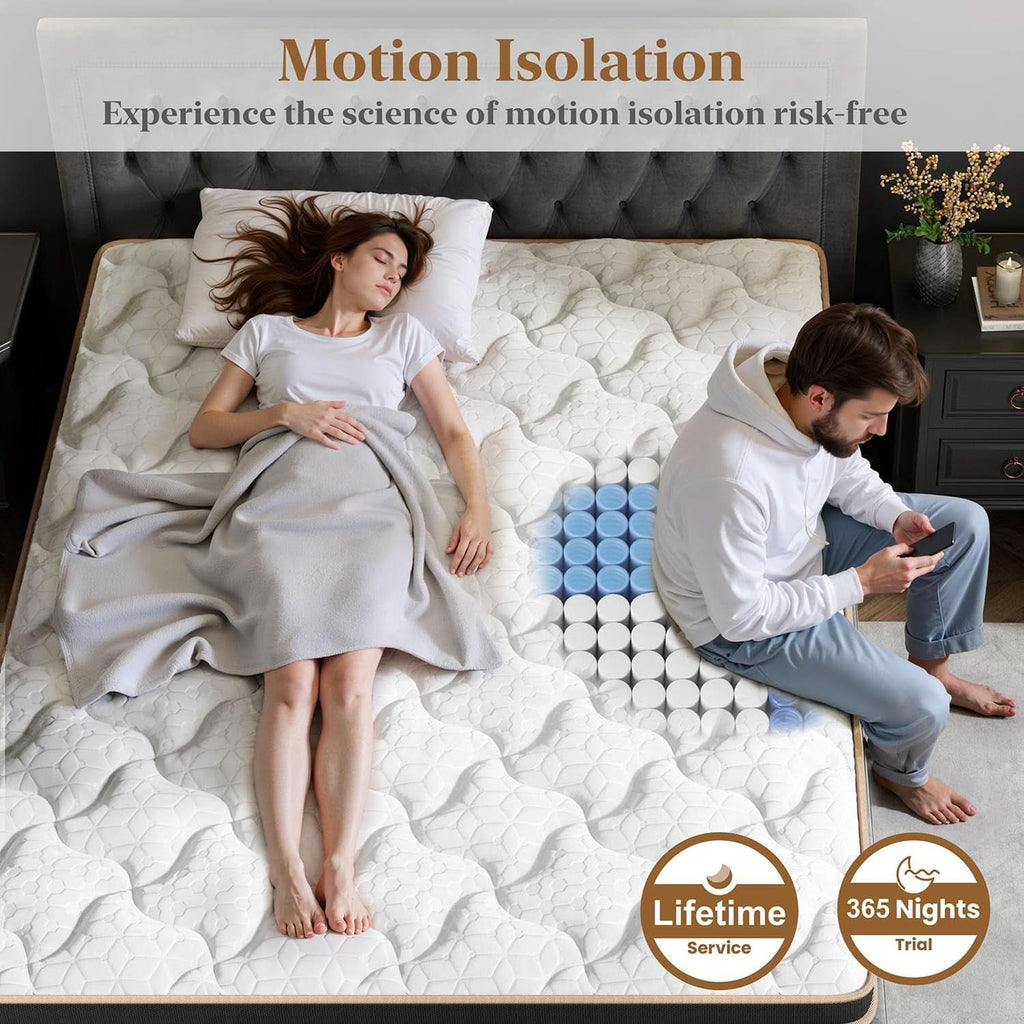 Queen Cooling Hybrid Mattress 14 Inch Certipur US Certified