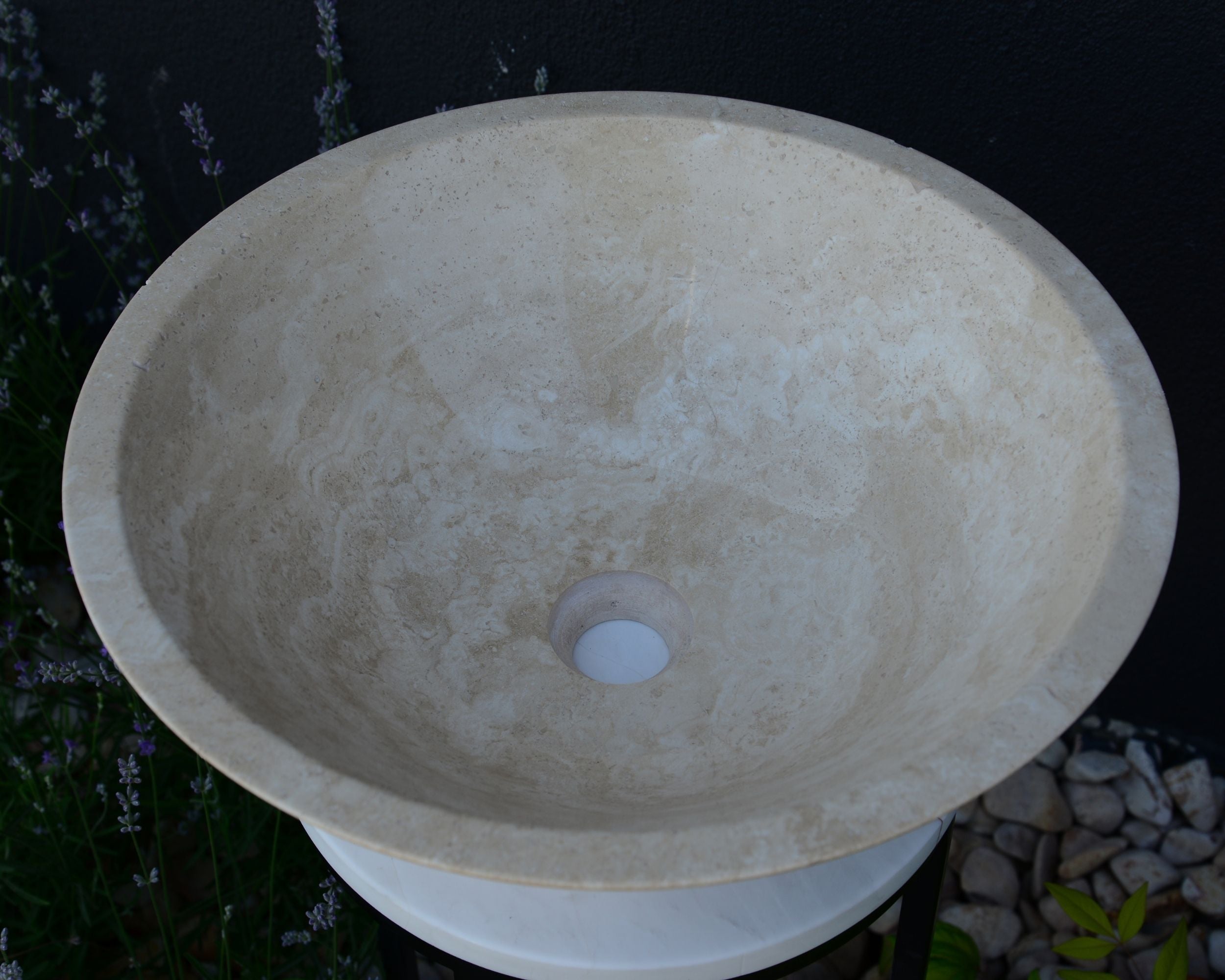 HANDCRAFTED LIGHT BEIGE TRAVERTINE SINK
