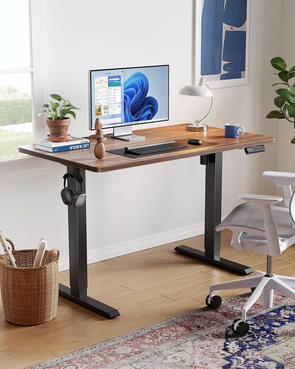 48 Inch Electric Standing Desk With Adjustable Height And Memory Settings