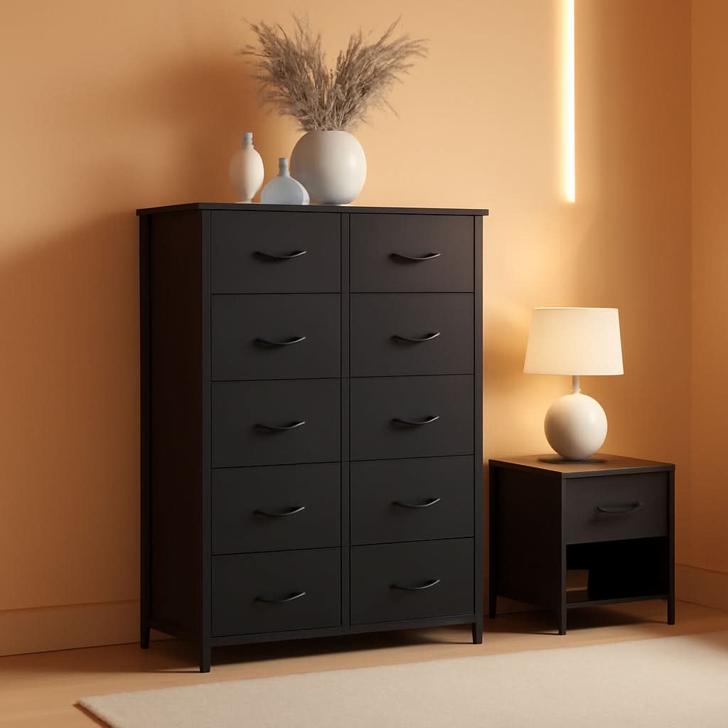 Tall Fabric Dresser With 8 Drawers For Living Room