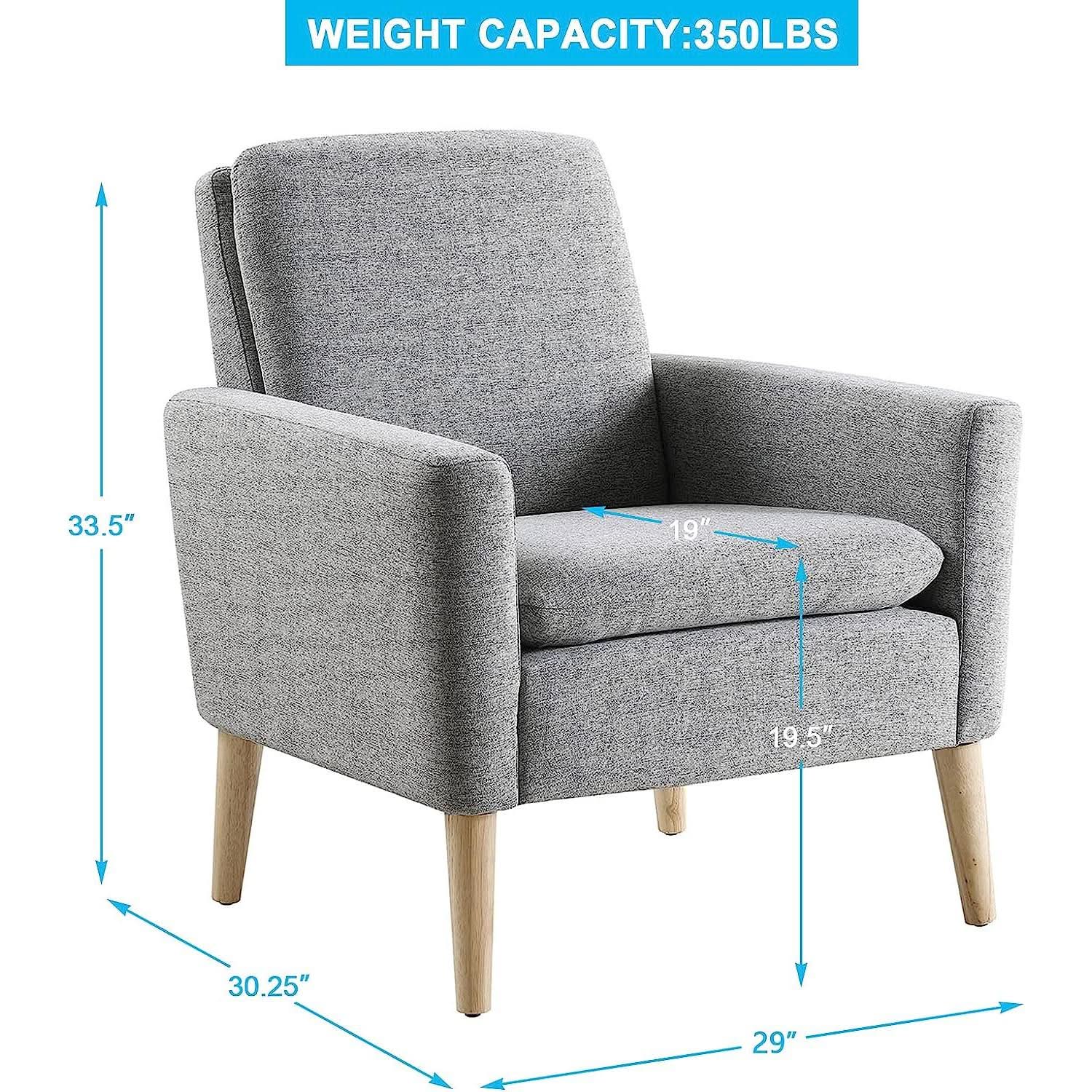 Mid Century Modern Armchair With Padded Seat Cushion