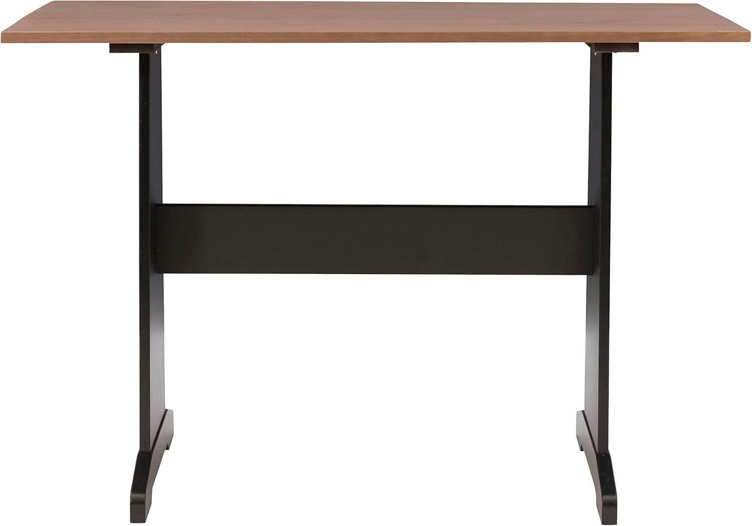 Black Pecan Five Seat Dining Set With Storage Benches