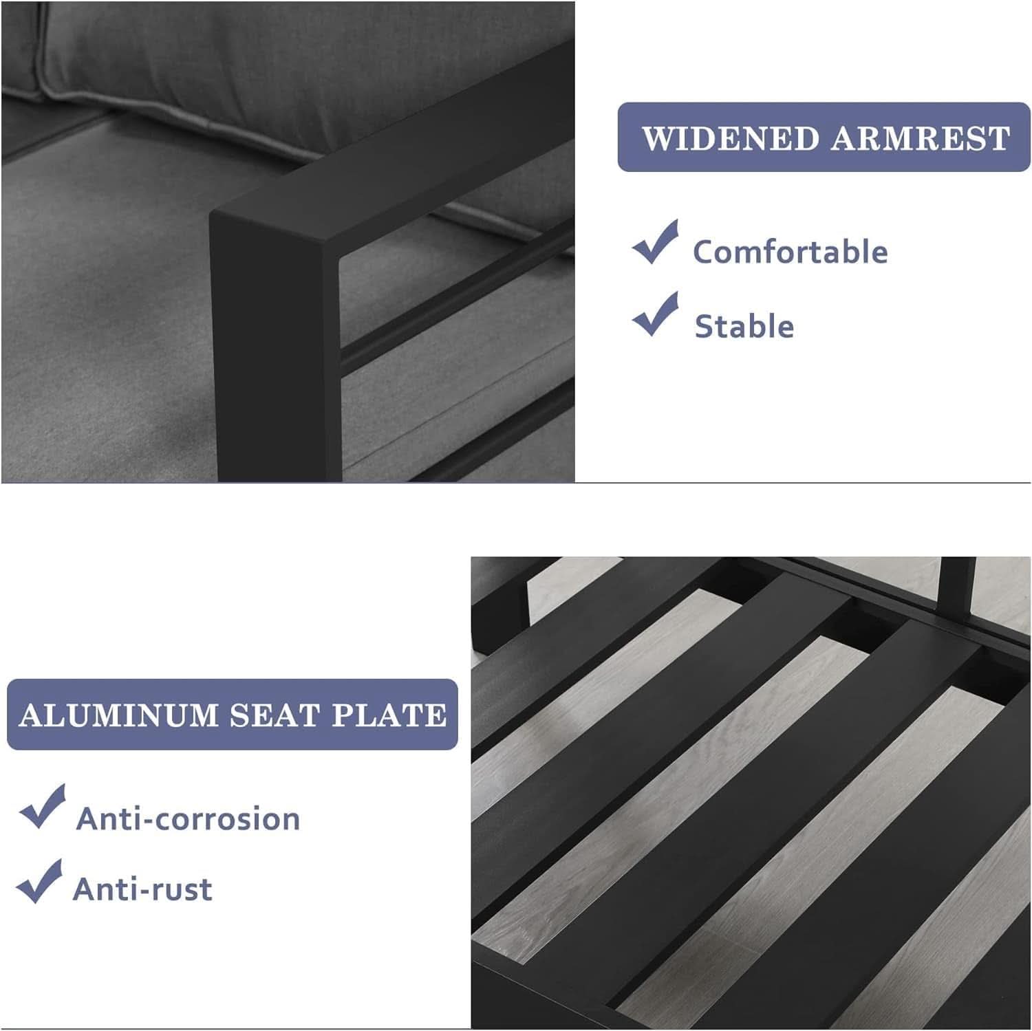 Aluminum Loveseat Sofa for All-Weather Outdoor Relaxation