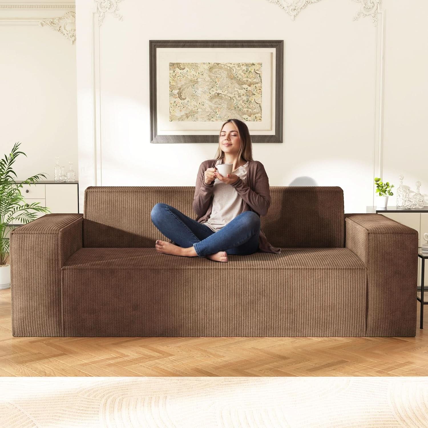 Brown Memory Foam Sofa in a Box