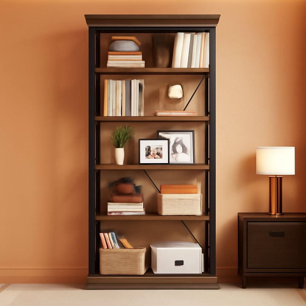 Six Tier Bookcase 71 Inch Industrial Storage Shelf